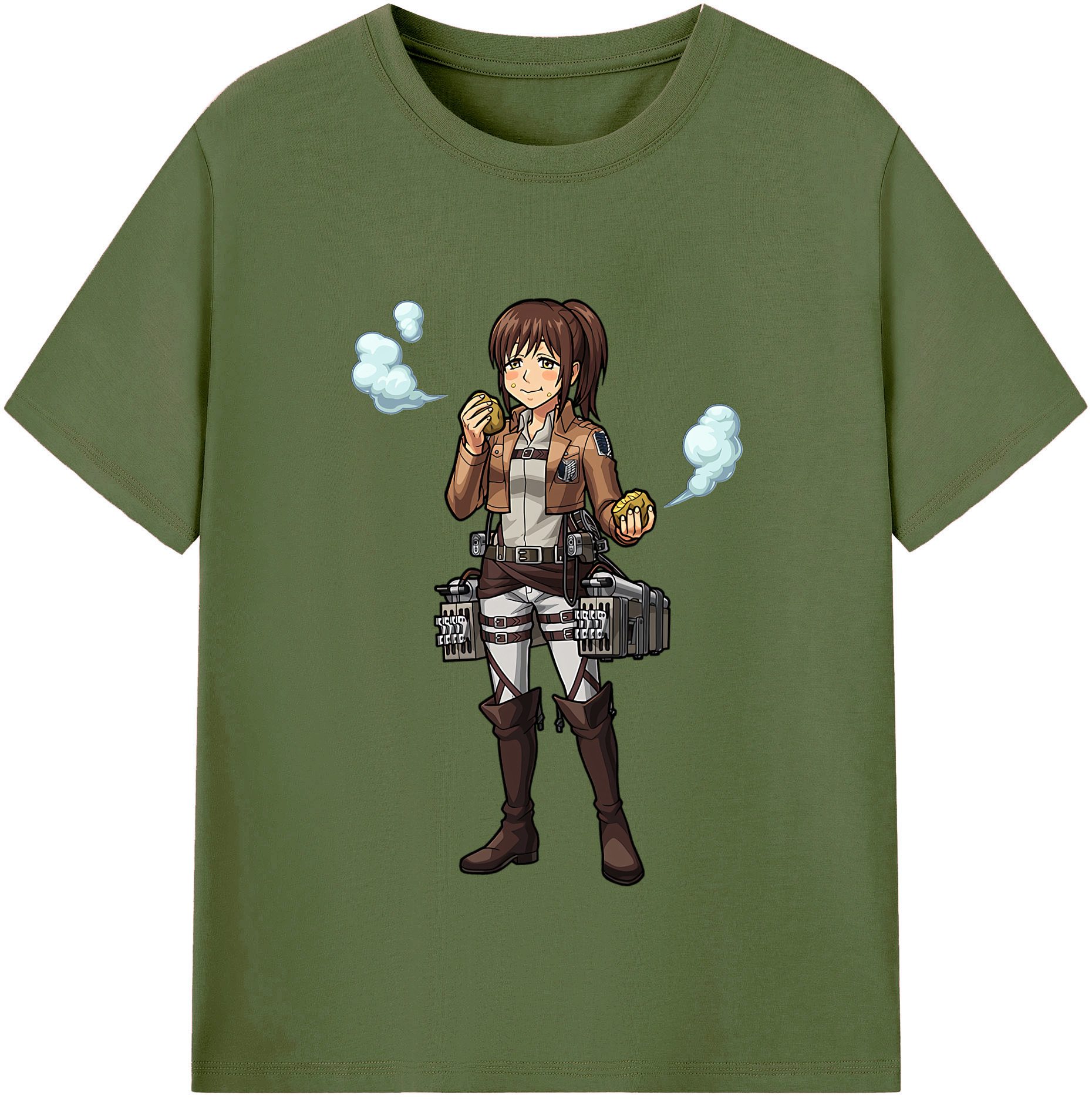 （画像用） 進撃の巨人 サシャ·ブラウス Attack on Titan Sasha Blaus 綿100％半袖Tシャツ（フロントプリント）